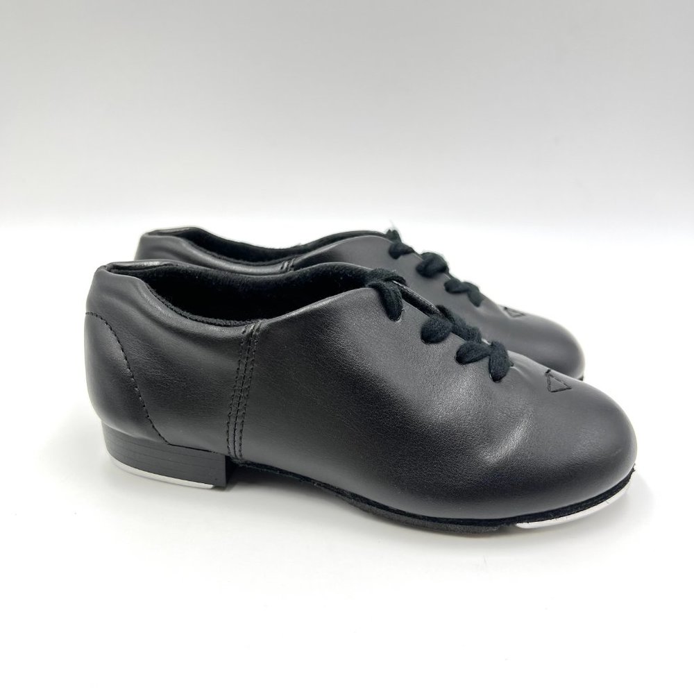 10W 10 WIDE Capezio CG17C Fluid Black Lace Up Tap Dance Shoes Little Girls Kids